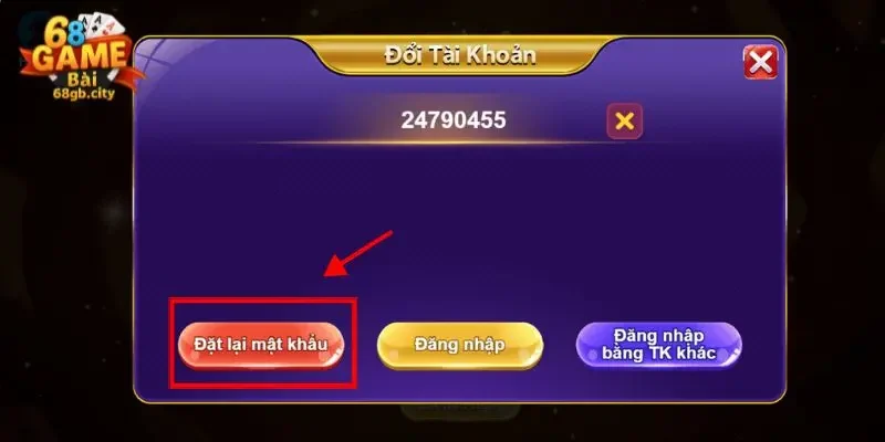 Cách đổi mật khẩu đúng cách tại 68gamebai